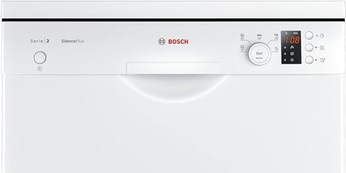 Bosch SMS25AW05E Serie 2 - Lavavajillas Libre Instalación, Sin HomeConnect, 12 Servicios, Blanco, 60 x 60 x 84.5 cm