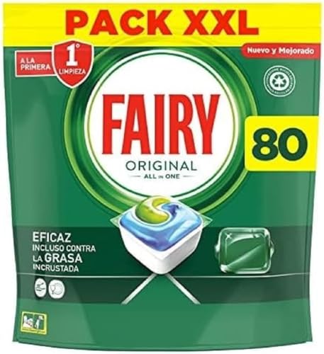 Fairy Original All in One, Pastillas Lavavajillas, 80 Cápsulas (5 x 16), Mega Pack