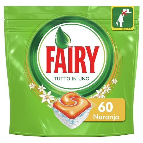 Fairy Todo En 1 Cápsulas de Lavavajillas Naranja, Pack de 60 unidades